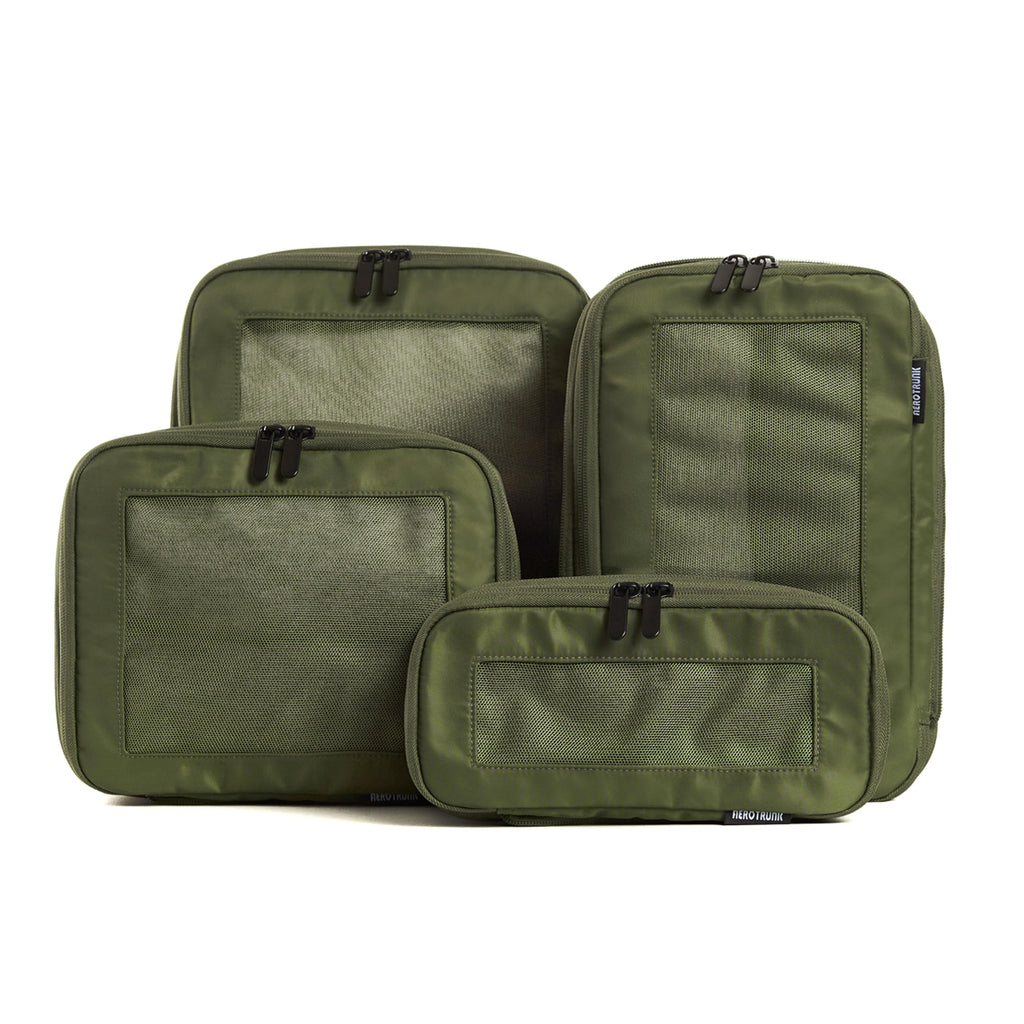 Compression Packing Cubes for Travel, 6-Pack, Beige | Solves overpacking, 6-Piece set fits most suitcases, 50% Space savings, Compression luggage organizer bags
