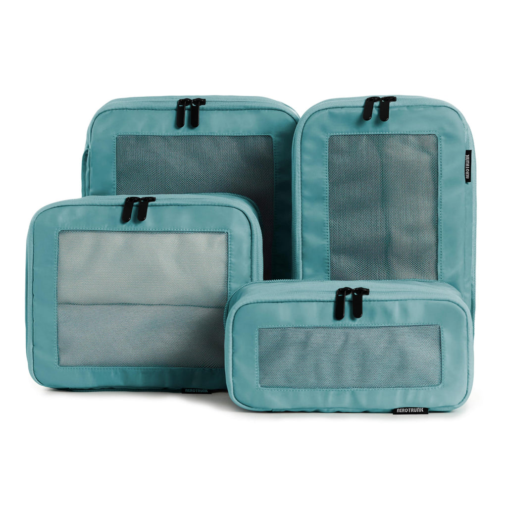 Compression Packing Cubes for Travel, 6-Pack, Beige | Solves overpacking, 6-Piece set fits most suitcases, 50% Space savings, Compression luggage organizer bags