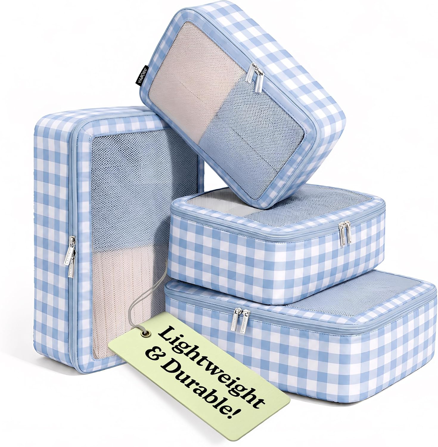 Vandel TSA-Friendly Packing Cubes for Carry On, Mesh Suitcase Organizer Bag | Professional Travel Organizer Bags for Women with Mesh Panel, Small Packing Cubes with Durable Zippers, Luggage Cube Set of 4