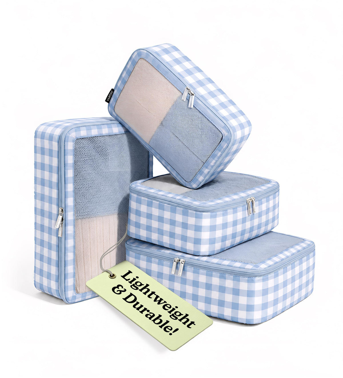 Vandel TSA-Friendly Packing Cubes for Carry On, Mesh Suitcase Organizer Bag | Professional Travel Organizer Bags for Women with Mesh Panel, Small Packing Cubes with Durable Zippers, Luggage Cube Set of 4