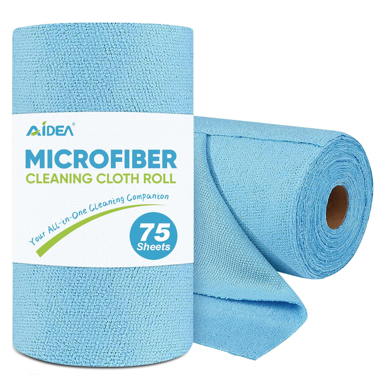 AIDEA Microfiber Cleaning Cloth Roll-50PK, Paper Towels Reusable 11.5×11.5" | Tear Away Towels, Washable Shop Rags, Microfiber Towels for Cars, Lint Free Rags for House, Kitchen, Window, Grey