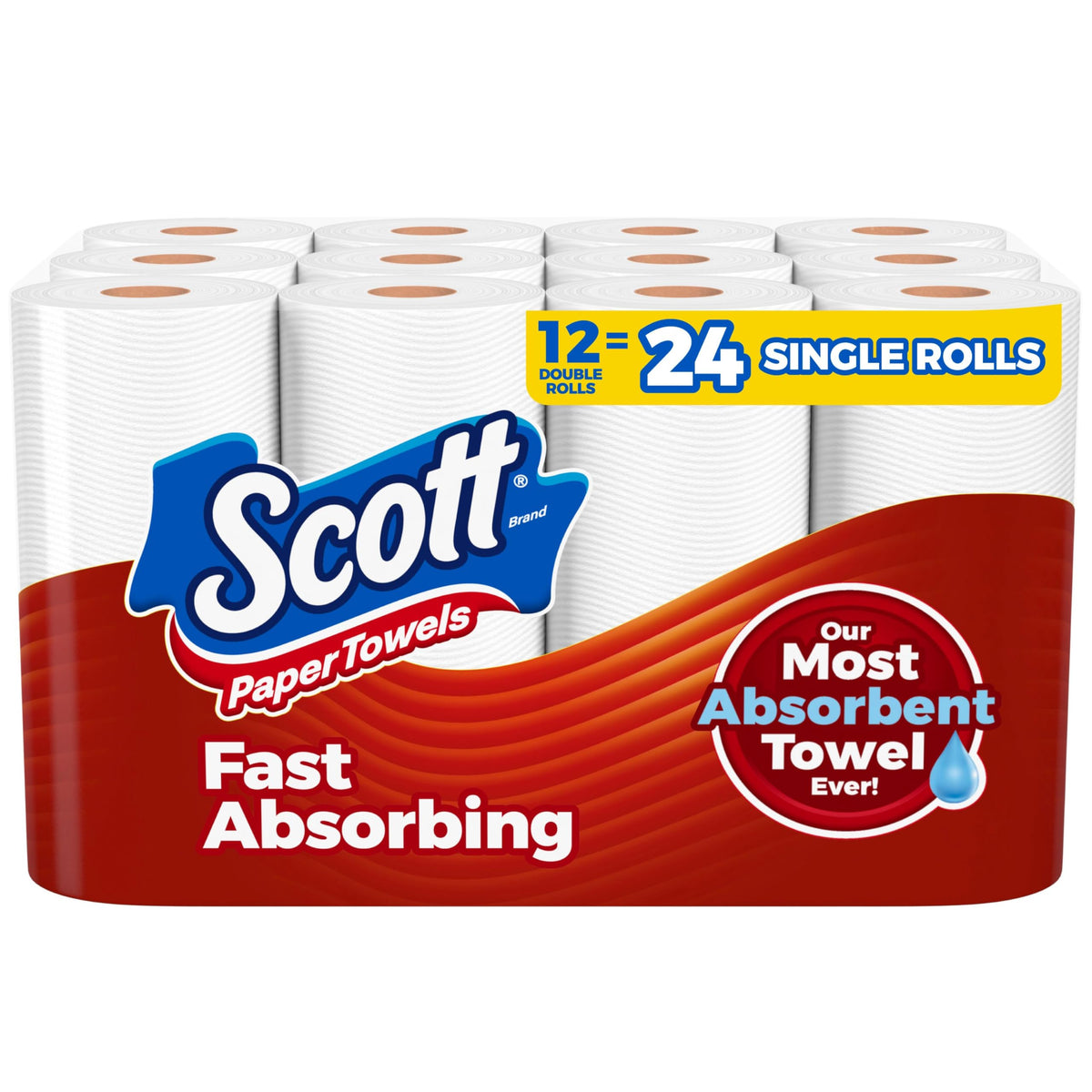 Scott Paper Towels, Choose-A-Sheet, 6 Double Rolls, 108 Sheets Per Roll