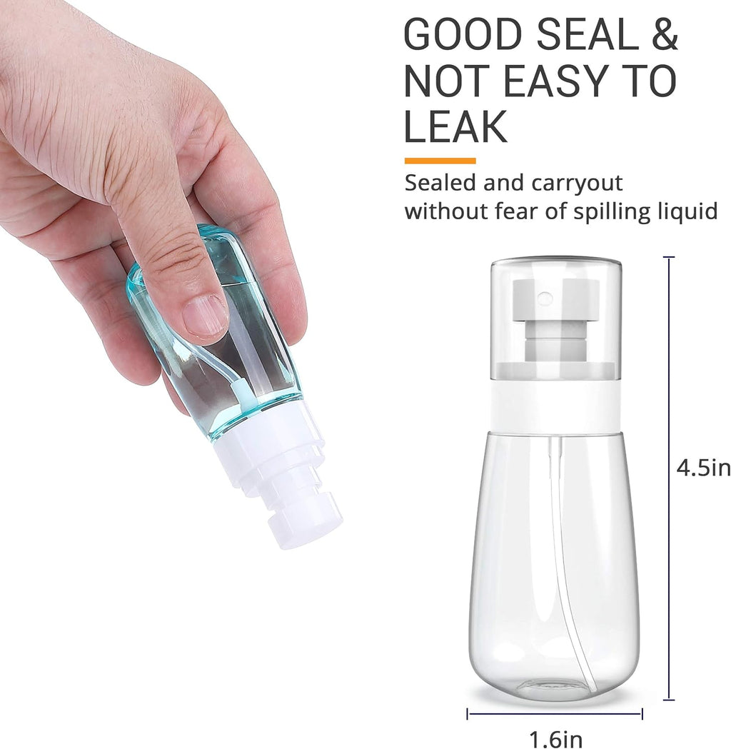 RELANOR Pack 2 Small Spray Bottle Travel Size 2oz/60ml | Fine Mist Mini Empty Spray Bottles - Leak Proof - for Toners, Face & Hair Mist