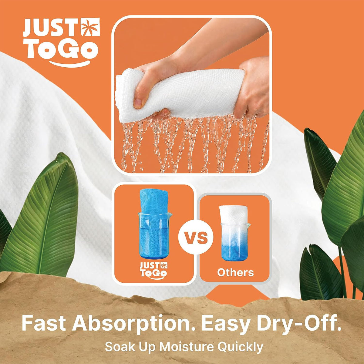 Disposable Bath Towels, 55 x 27.5 in, Vacuum Compressed, 3 Pack | FSC, 105g/㎡ , XL Size , Travel, Ultra-Soft, Plant-Based Fibers, Thick & Absorbent, Individually Wrapped, NO Water Needed
