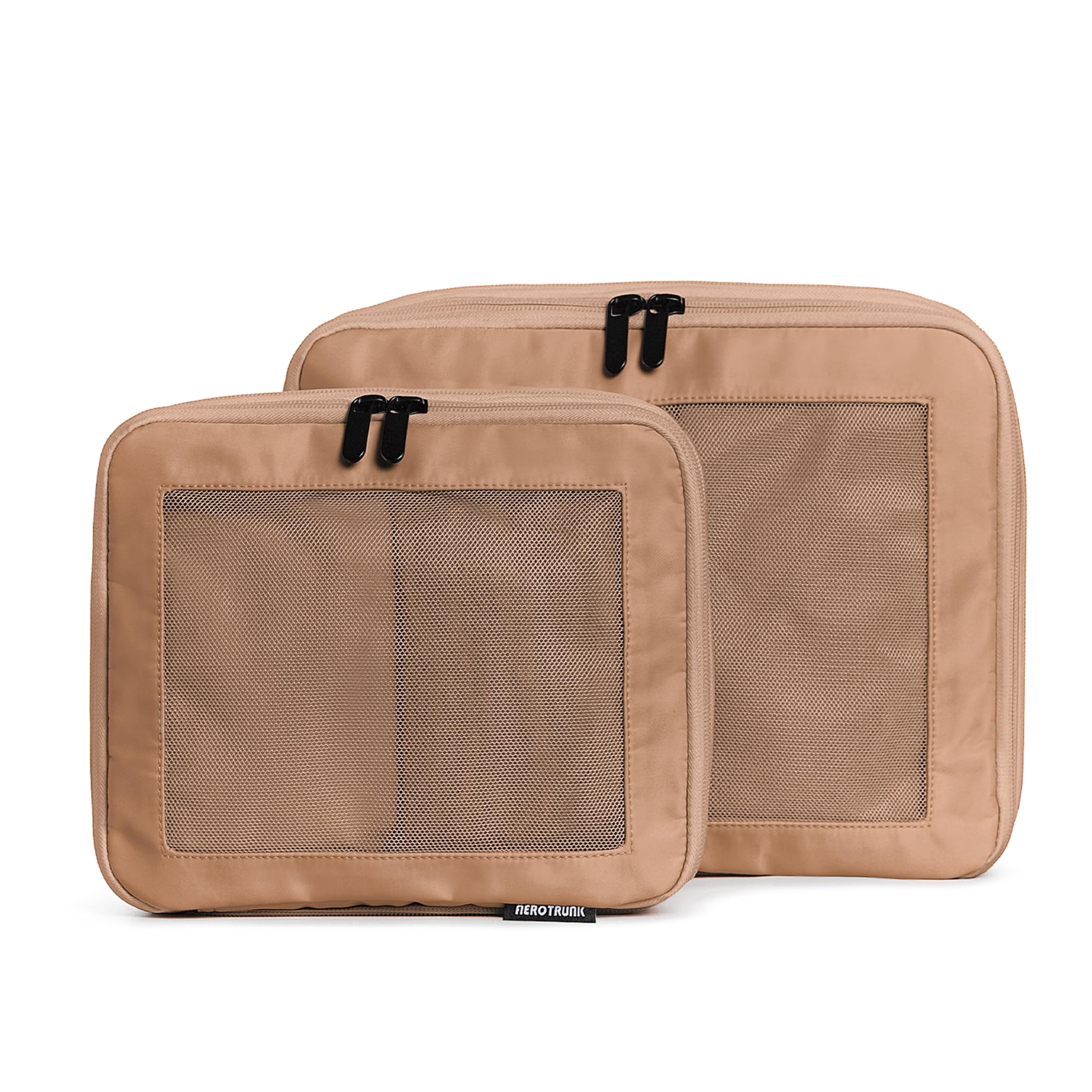 Compression Packing Cubes for Travel, 6-Pack, Beige | Solves overpacking, 6-Piece set fits most suitcases, 50% Space savings, Compression luggage organizer bags