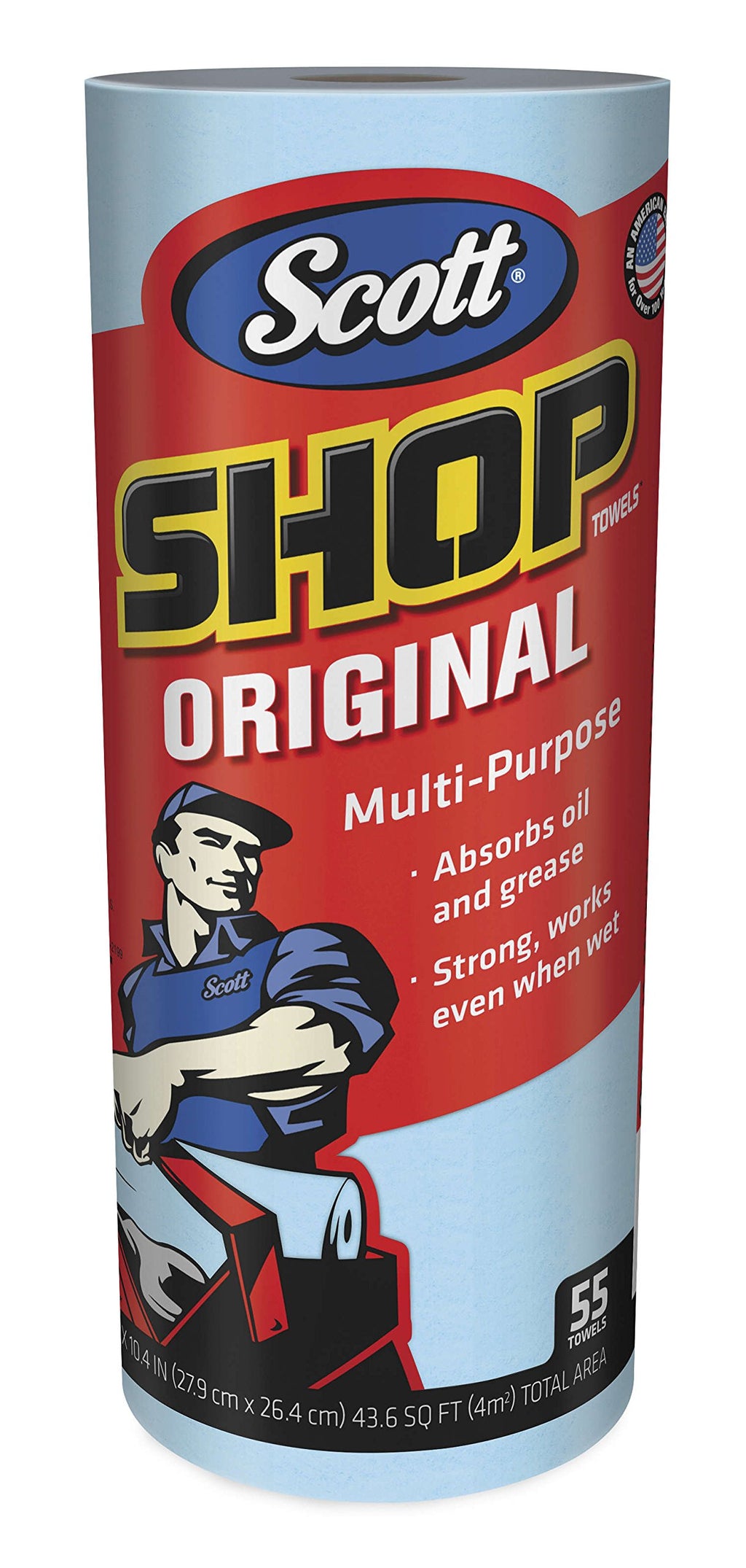Scott Kimberly-Clark Professional Logistics Supply 75130KC Scott Shop Towels Blue 11 plug X 10,4 plug (27,9cm X 26,4cm), 1 Roll, 55 Per Pack | bike-oils