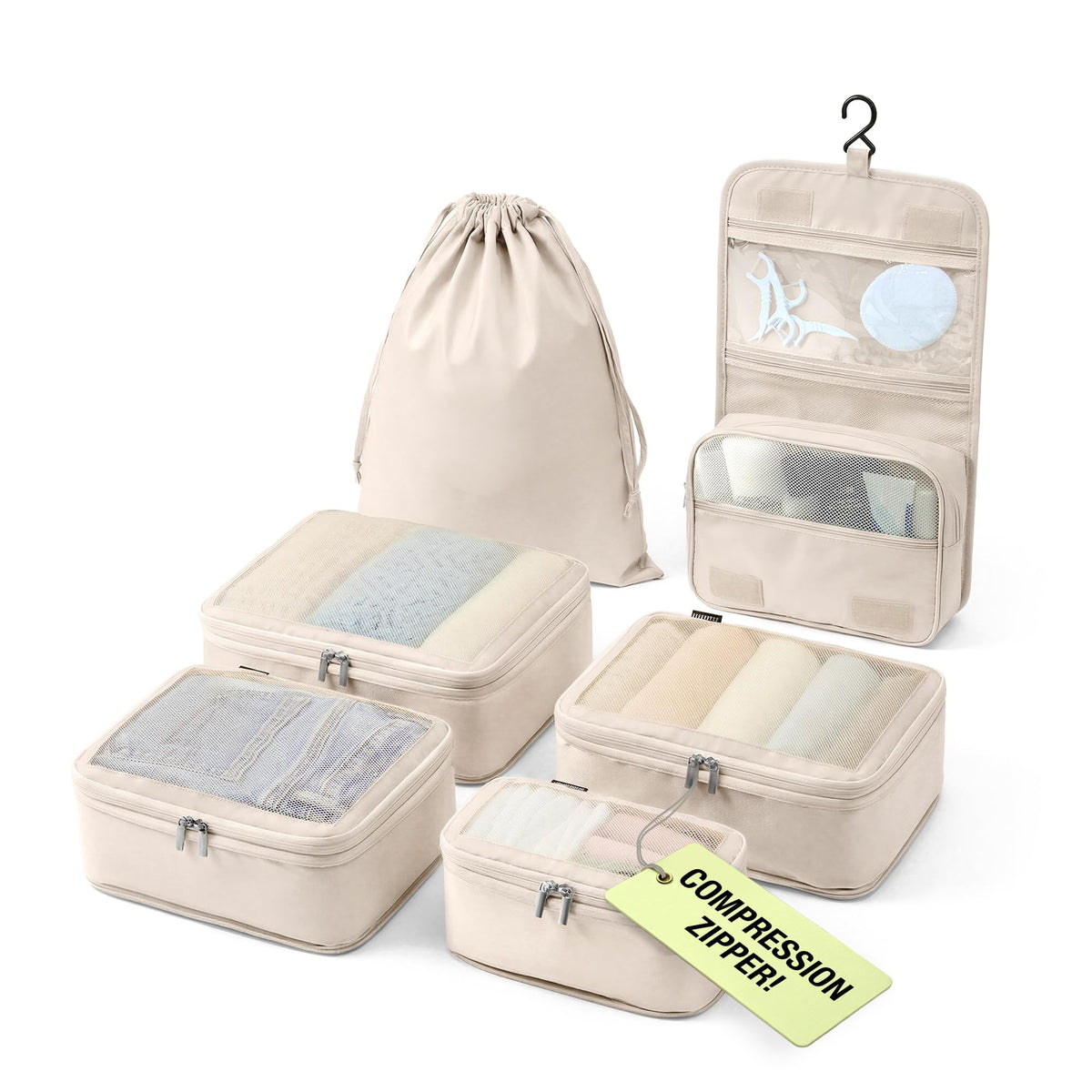 Vandel TSA-Friendly Packing Cubes for Carry On, Mesh Suitcase Organizer Bag | Professional Travel Organizer Bags for Women with Mesh Panel, Small Packing Cubes with Durable Zippers, Luggage Cube Set of 4