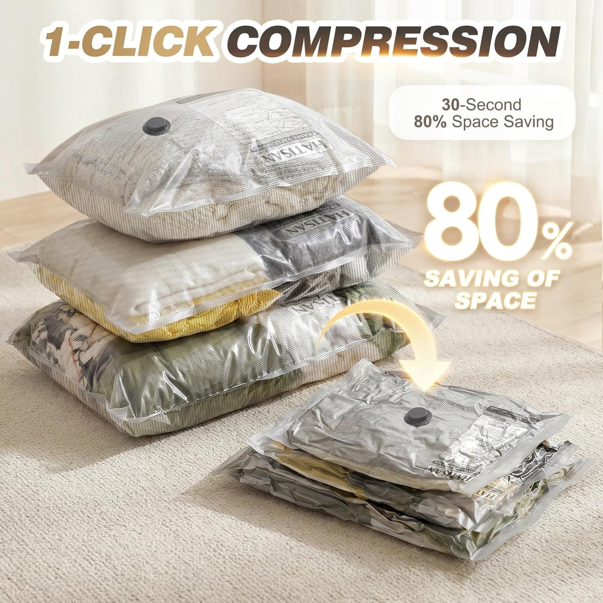 Vacuum Seal Bags for Clothing Travel with Rechargeable Electric Pump, Space Saver Vacuum Storage Bags Travel, Reusable Compression Bags for Luggage Home (14pcs Checkered)