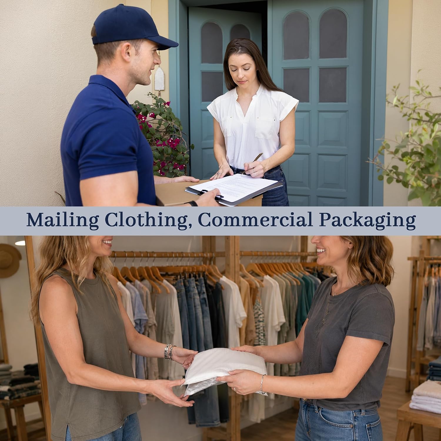 JinRuiKJ 100 Pack Clothes Packaging Bags for Shipping, 10x13'' Frosted Zipper Bag for Clothing Storage or Small Businesses, 3 Mil Thickened Plastic Frosted Bags with Vent Holes (M)