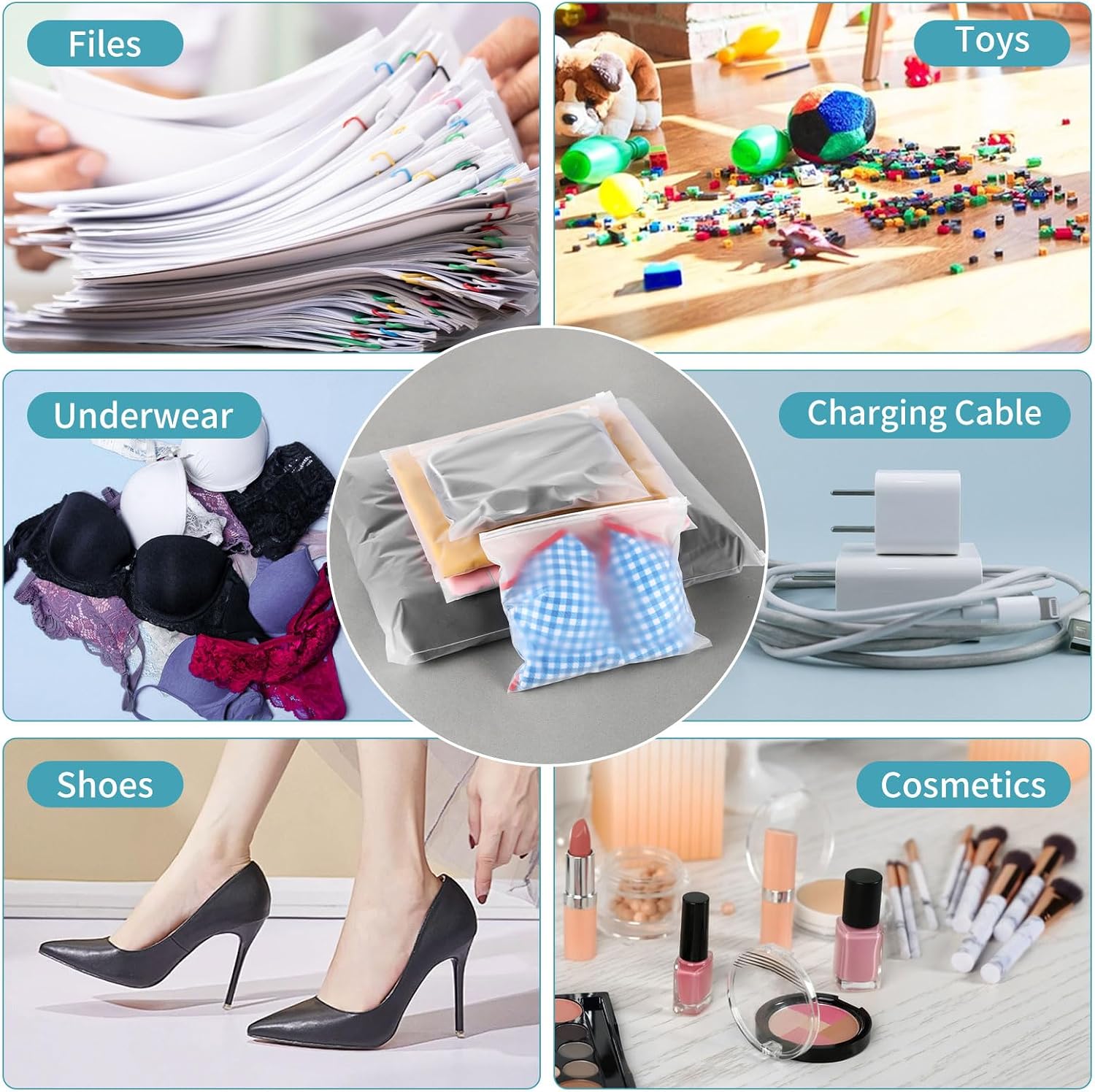 25Pcs 13x10 Inch Clothes Packing Bags Bathing Suit Bags No Vent Holes | Frosted Resealable Clothing Bags Plastic Packaging Stroage for Travel Small Business Organizer for Shirts Delicate Garments
