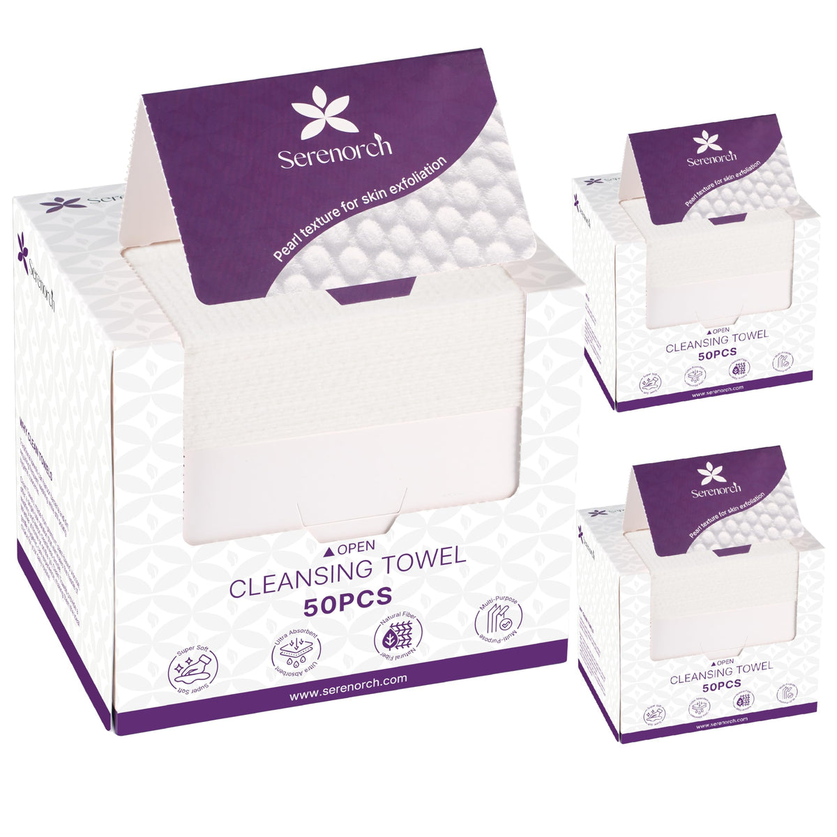 Disposable Face Towels XL, 50 Count | 10" x 12" Ultra Thick Facial Cleansing Cloths, Soft Dry Wipes for Sensitive Skin, Lint-Free Makeup Remover Towelettes