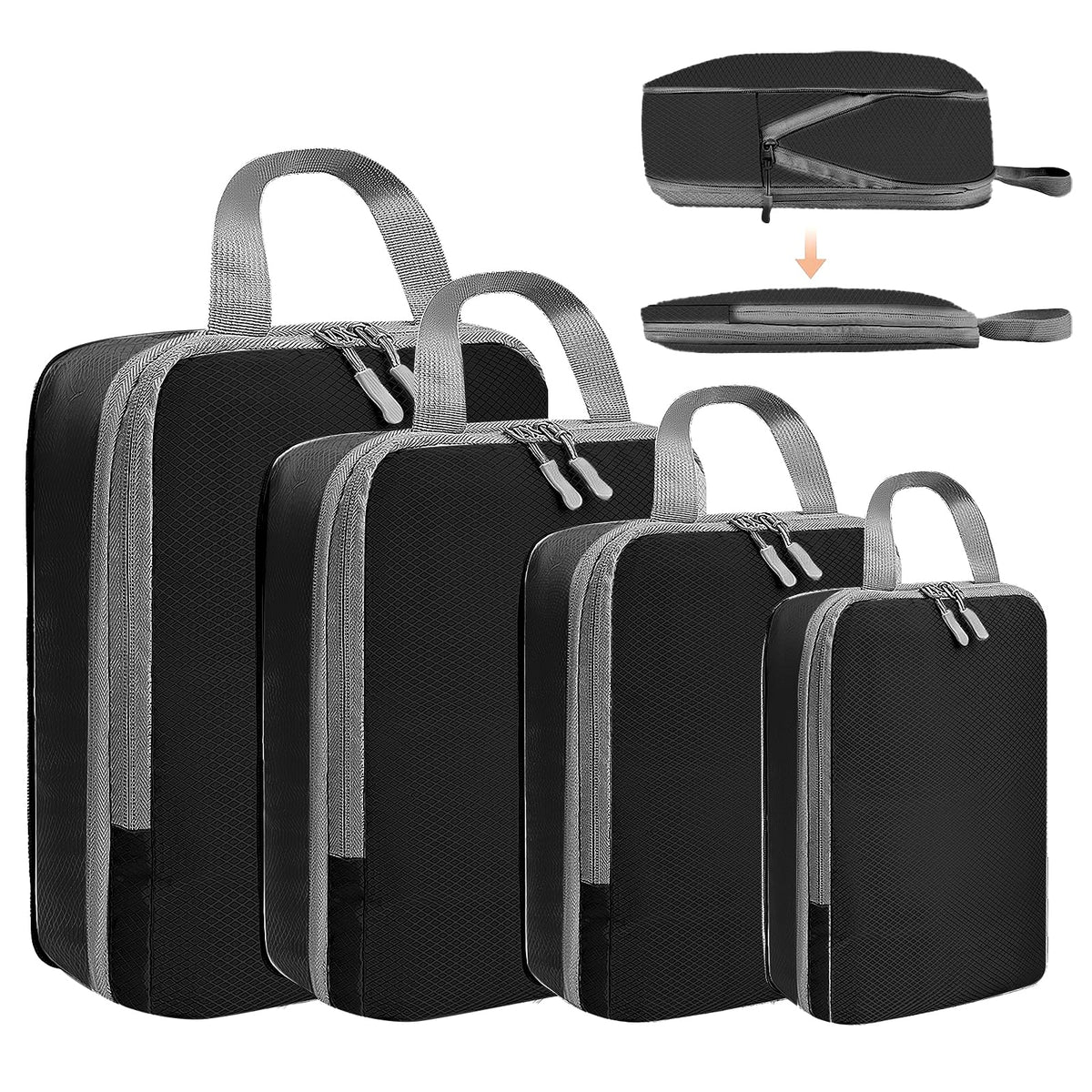 LANSKLBD 6/8 Set Packing Cubes for Suitcases Travel Luggage Packing Organizers,Travel Accessories Essentials Luggage Organizer with Shoe/Tioletry/Laundry Bag (Beige, 6 set)