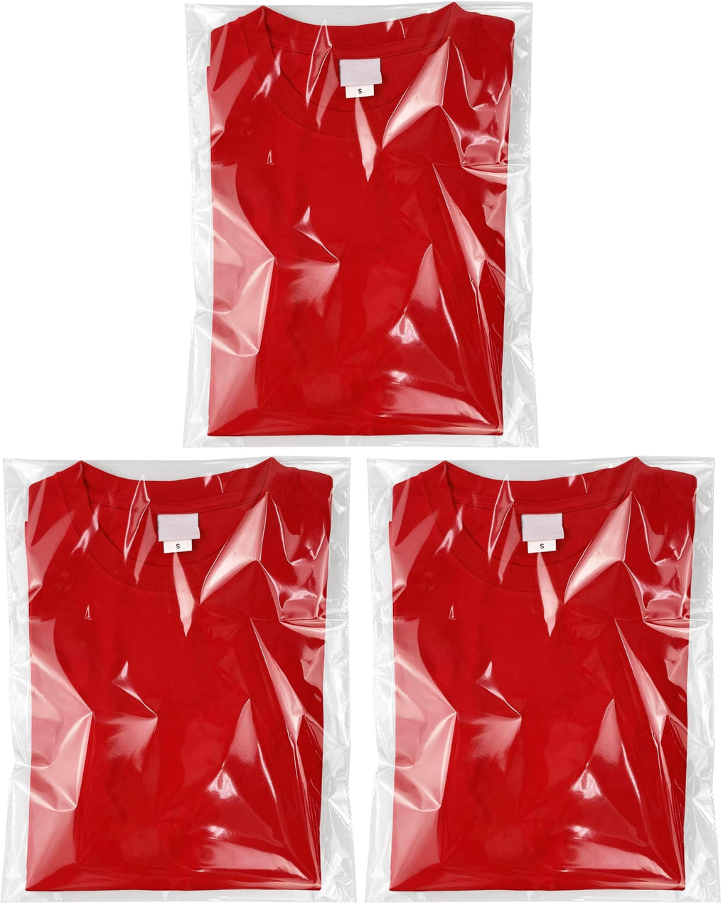 Yotelab Clear Self Sealing Cellophane Bags for Shirts, 10x14 Inch, 100 Pcs | Clear Shirt Bags for Small Business, Thick Resealable Plastic Bags for Packaging Clothing and Products