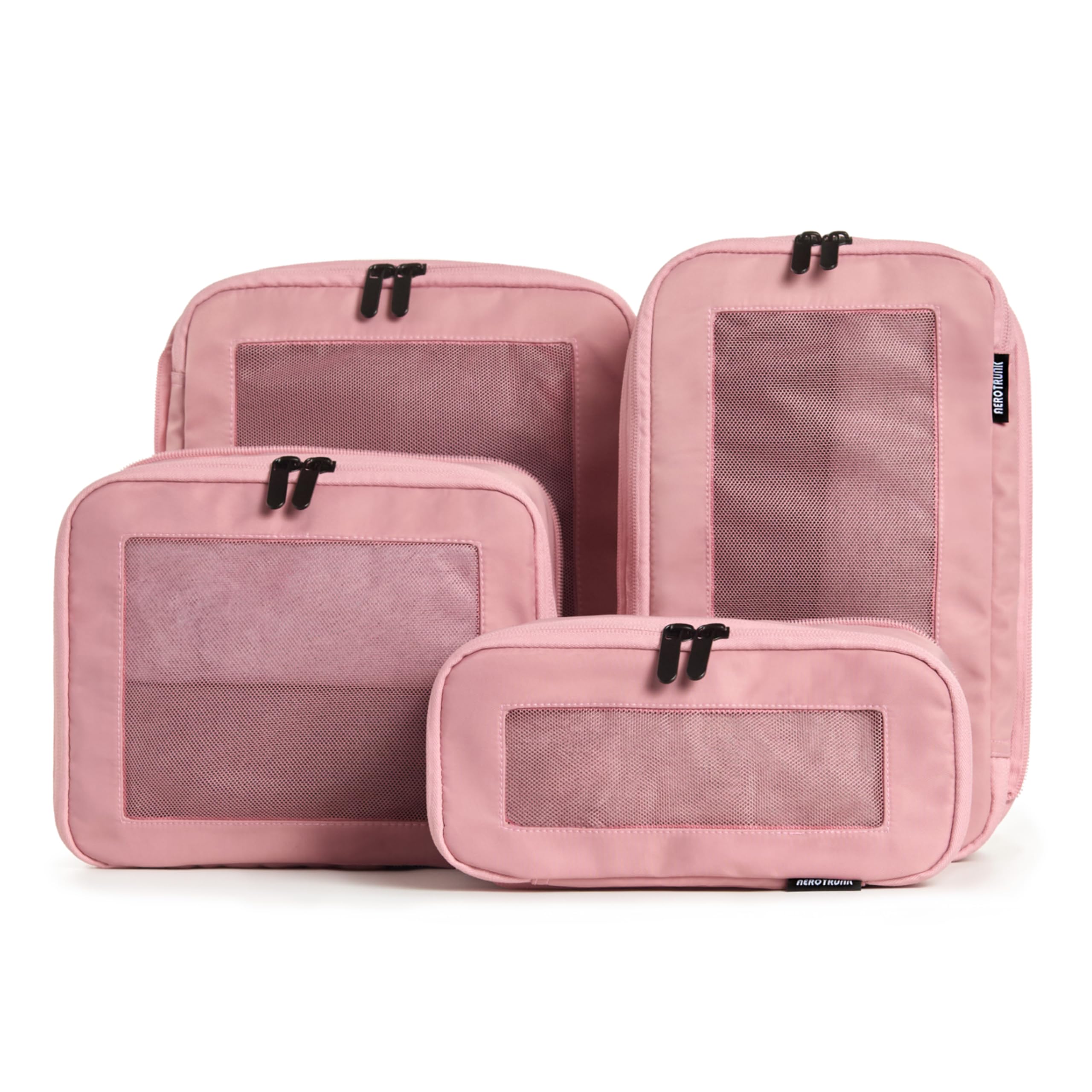 Compression Packing Cubes for Travel, 6-Pack, Beige | Solves overpacking, 6-Piece set fits most suitcases, 50% Space savings, Compression luggage organizer bags