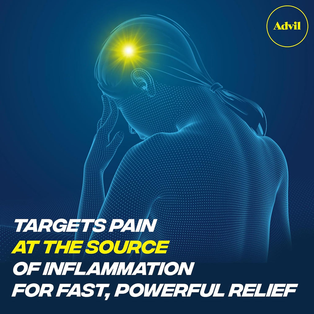 Advil Tablets, Ibuprofen 200mg, Pain Relief, 10 Count Vial | Relieves Headaches, Back Pain and Menstrual Pain, Reduces Fever, Travel Size Tablets, Fast Acting
