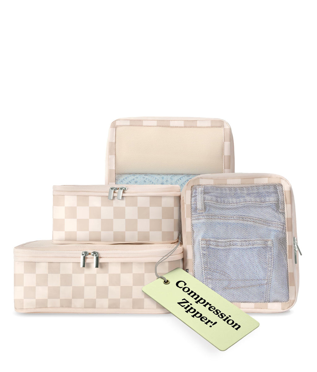 Vandel TSA-Friendly Packing Cubes for Carry On, Mesh Suitcase Organizer Bag | Professional Travel Organizer Bags for Women with Mesh Panel, Small Packing Cubes with Durable Zippers, Luggage Cube Set of 4