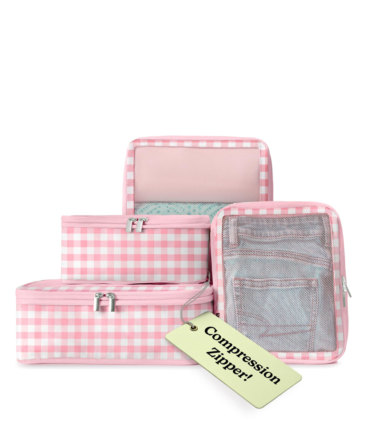 Vandel TSA-Friendly Packing Cubes for Carry On, Mesh Suitcase Organizer Bag | Professional Travel Organizer Bags for Women with Mesh Panel, Small Packing Cubes with Durable Zippers, Luggage Cube Set of 4