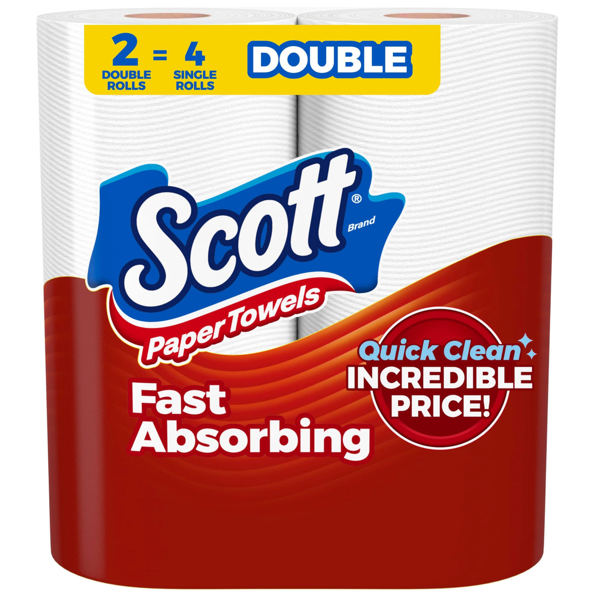 Scott Paper Towels, Choose-A-Sheet, 6 Double Rolls, 108 Sheets Per Roll