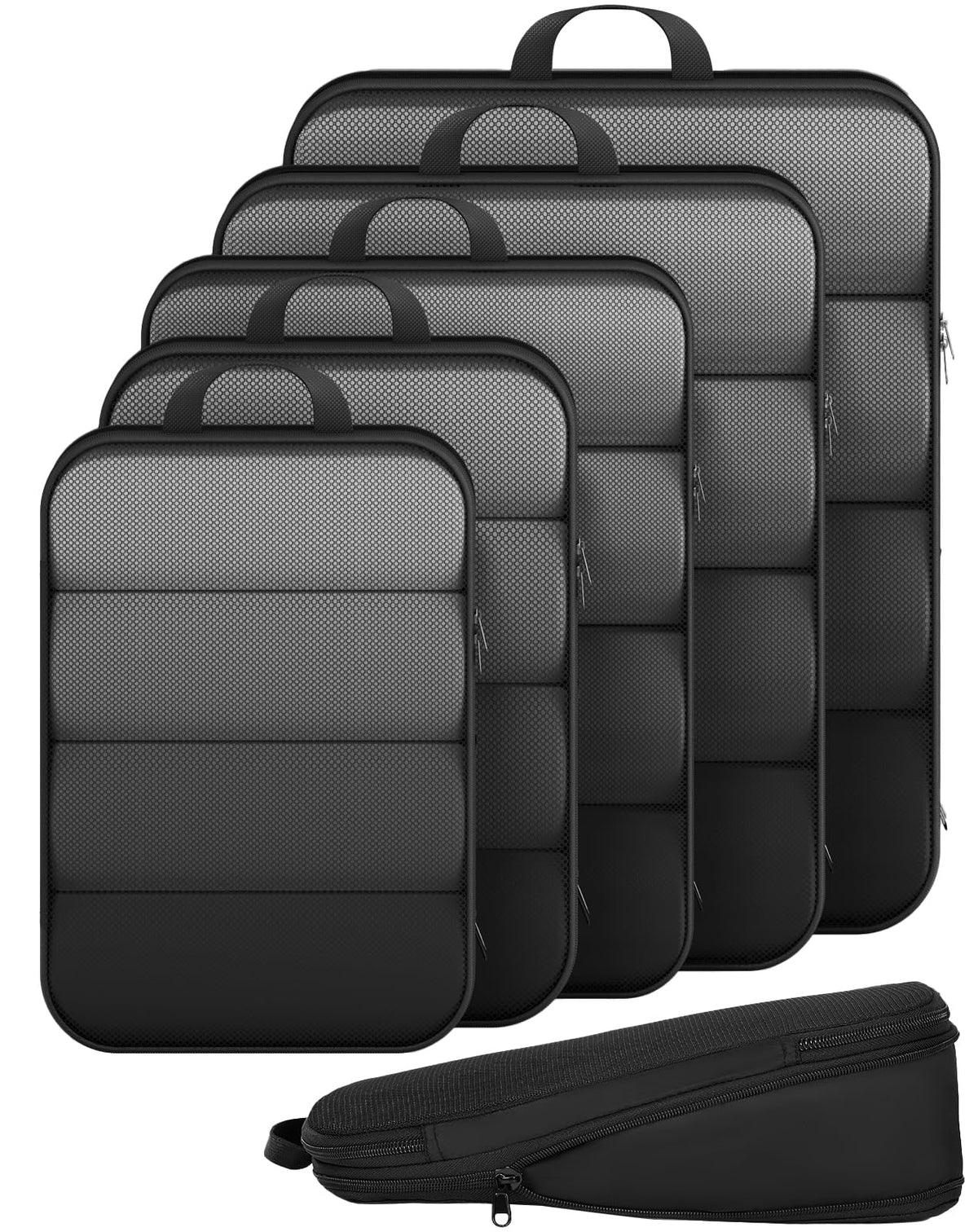 Veken 9/11 Set Compression Packing Cubes Garment Bags for Travel Essentials,Compressible Expandable Luggage Organizer Bags for Clothing,Space Saver Bags with Over 1000 pcs of Mesh Holes(Beige)