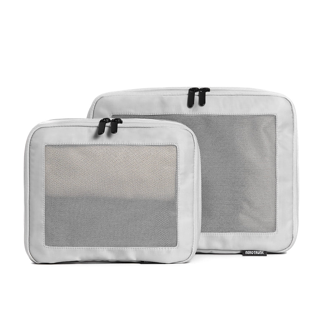 Compression Packing Cubes for Travel, 6-Pack, Beige | Solves overpacking, 6-Piece set fits most suitcases, 50% Space savings, Compression luggage organizer bags