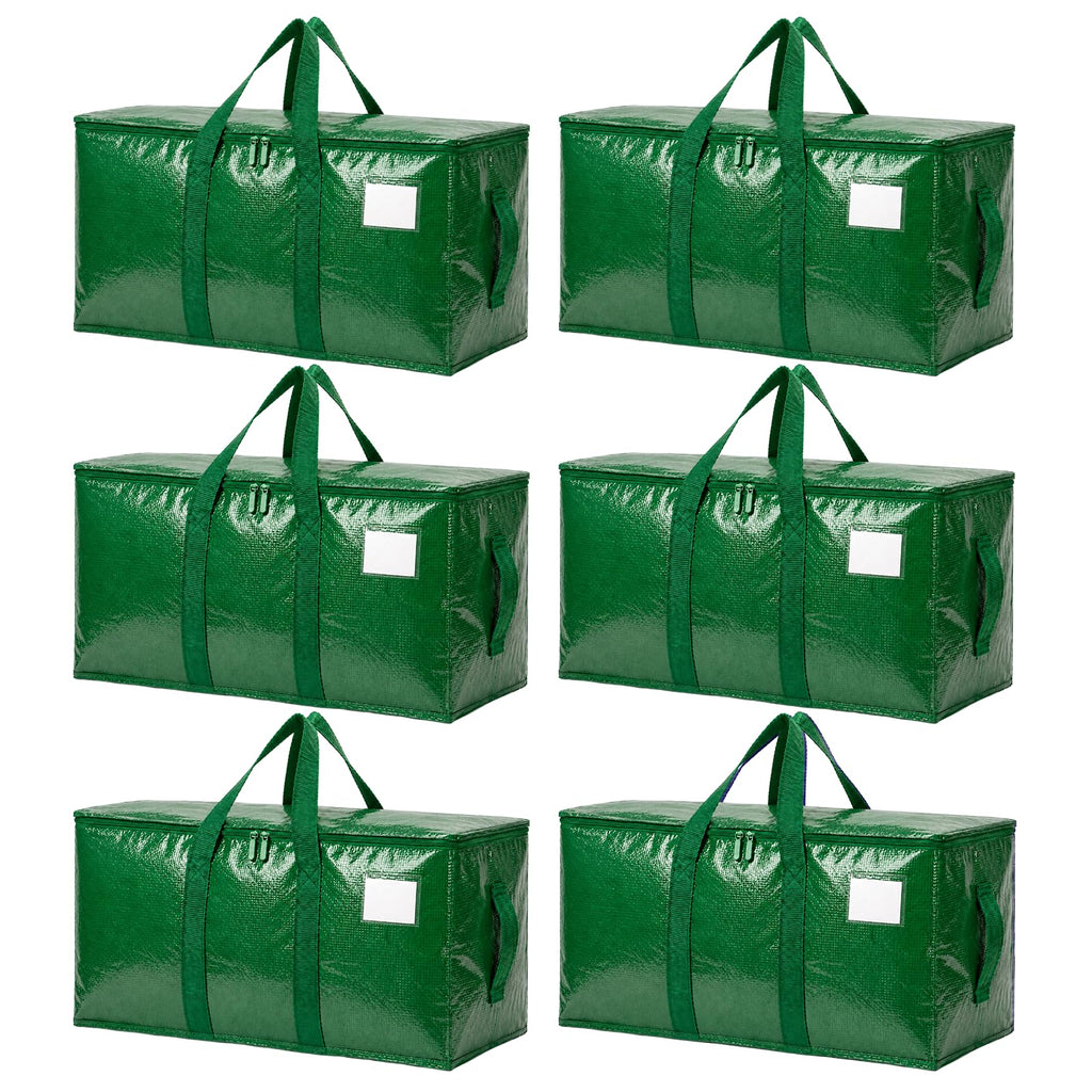 Songrey Extra Large Heavy Duty Moving Bags, 6 Pack, Dark Blue | Storage Bags with Zipper & Handles, Waterproof Totes Bags for Clothes Packing, Moving, College Supplies, Home Organization
