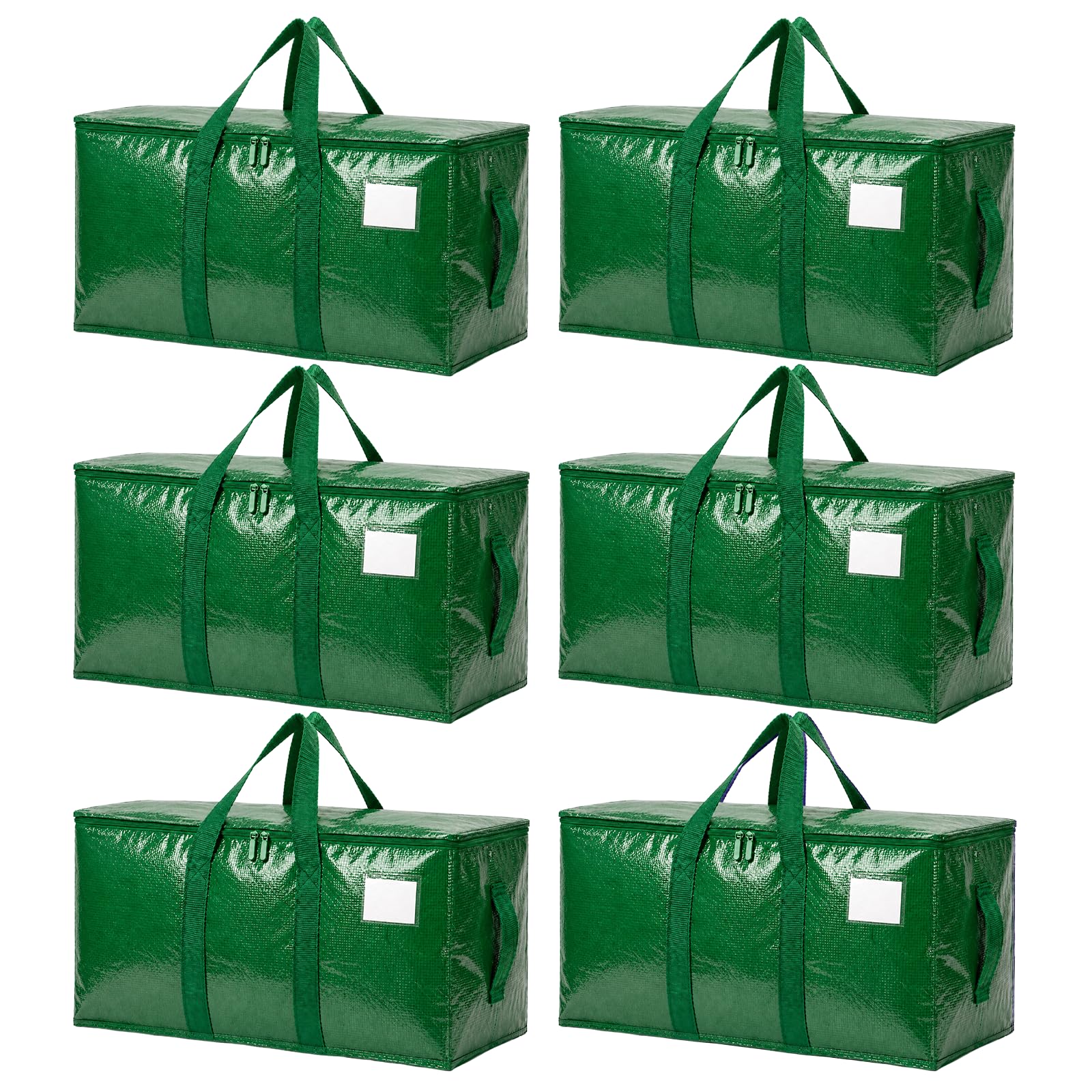 Songrey Extra Large Heavy Duty Moving Bags, 6 Pack, Dark Blue | Storage Bags with Zipper & Handles, Waterproof Totes Bags for Clothes Packing, Moving, College Supplies, Home Organization