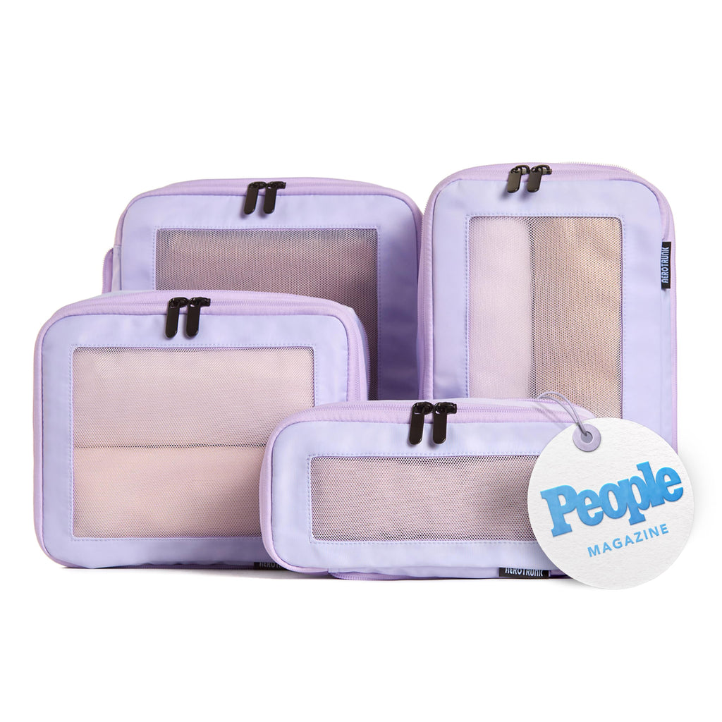 Compression Packing Cubes for Travel, 6-Pack, Beige | Solves overpacking, 6-Piece set fits most suitcases, 50% Space savings, Compression luggage organizer bags