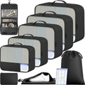 BAGAIL 9 Set Packing Cubes with Packing List Luggage Packing Organizers for Travel Accessories (Black)