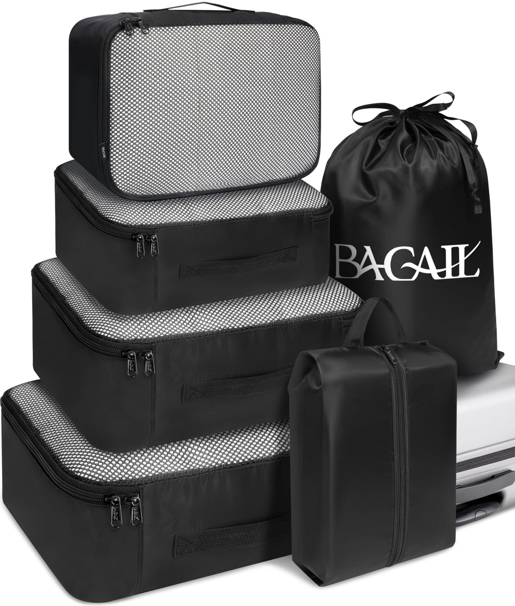 BAGAIL 8 Set Packing Cubes Luggage Packing Organizers for Travel Accessories-Blush Pink