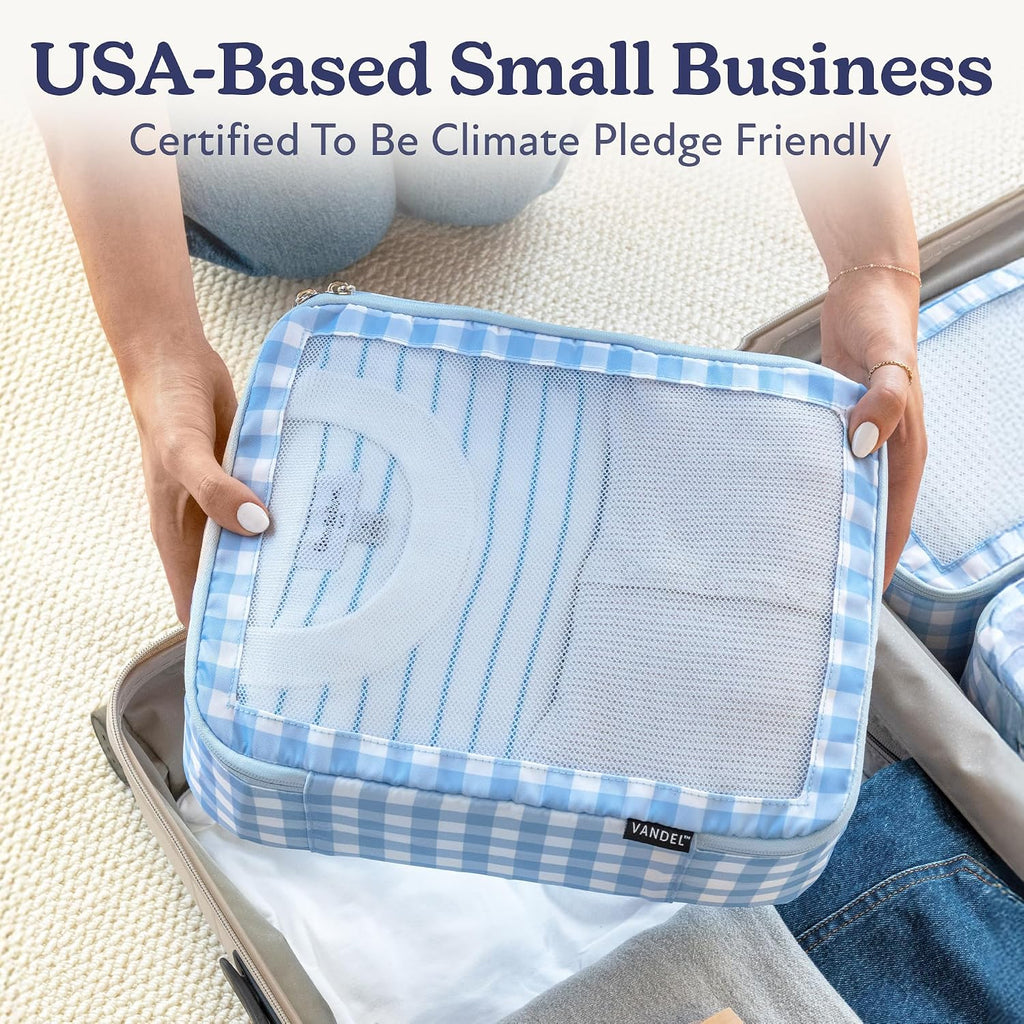 Vandel TSA-Friendly Packing Cubes for Carry On, Mesh Suitcase Organizer Bag | Professional Travel Organizer Bags for Women with Mesh Panel, Small Packing Cubes with Durable Zippers, Luggage Cube Set of 4