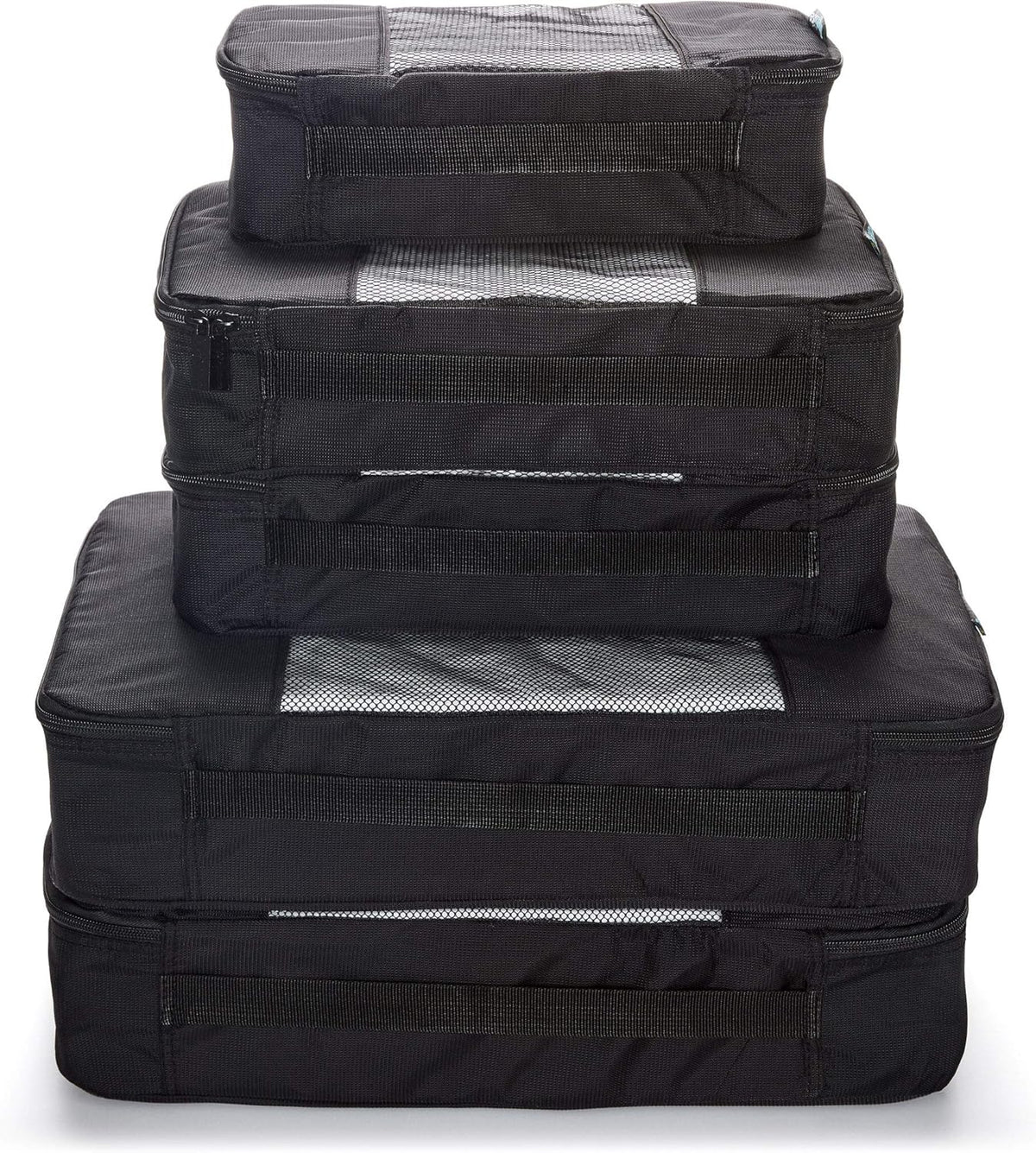 Travel Wise Packing Cubes for Travel - 5 Piece Set with Pattern Design, Lightweight Ripstop Nylon Luggage Organizers with Mesh Panel, Small Medium Large Sizes