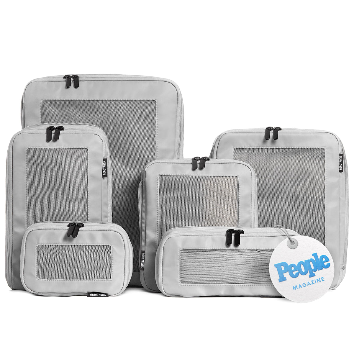 Compression Packing Cubes for Travel, 6-Pack, Beige | Solves overpacking, 6-Piece set fits most suitcases, 50% Space savings, Compression luggage organizer bags