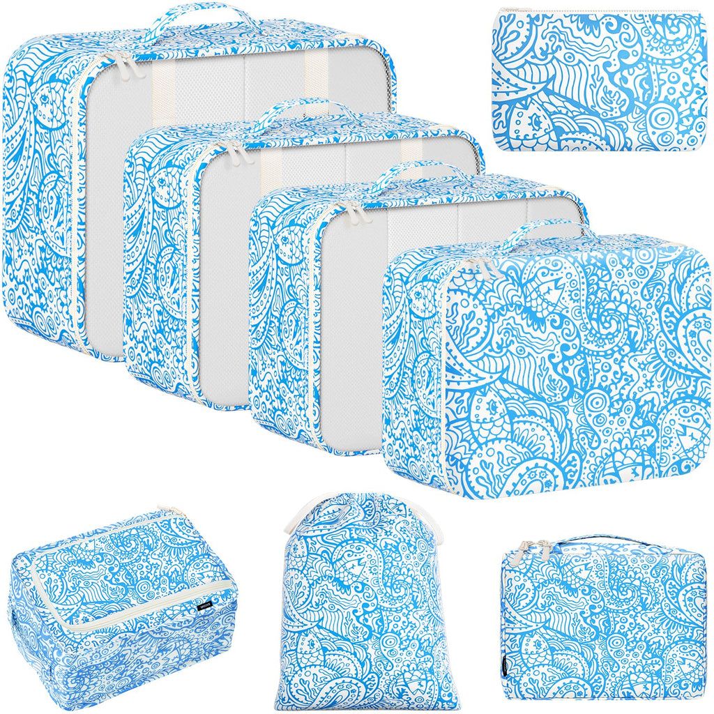 BAGAIL 8 Set Packing Cubes Luggage Packing Organizers for Travel Accessories-Blush Pink