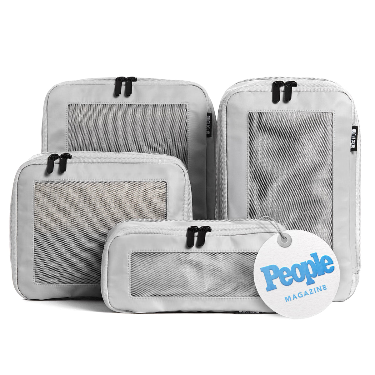 Compression Packing Cubes for Travel, 6-Pack, Beige | Solves overpacking, 6-Piece set fits most suitcases, 50% Space savings, Compression luggage organizer bags