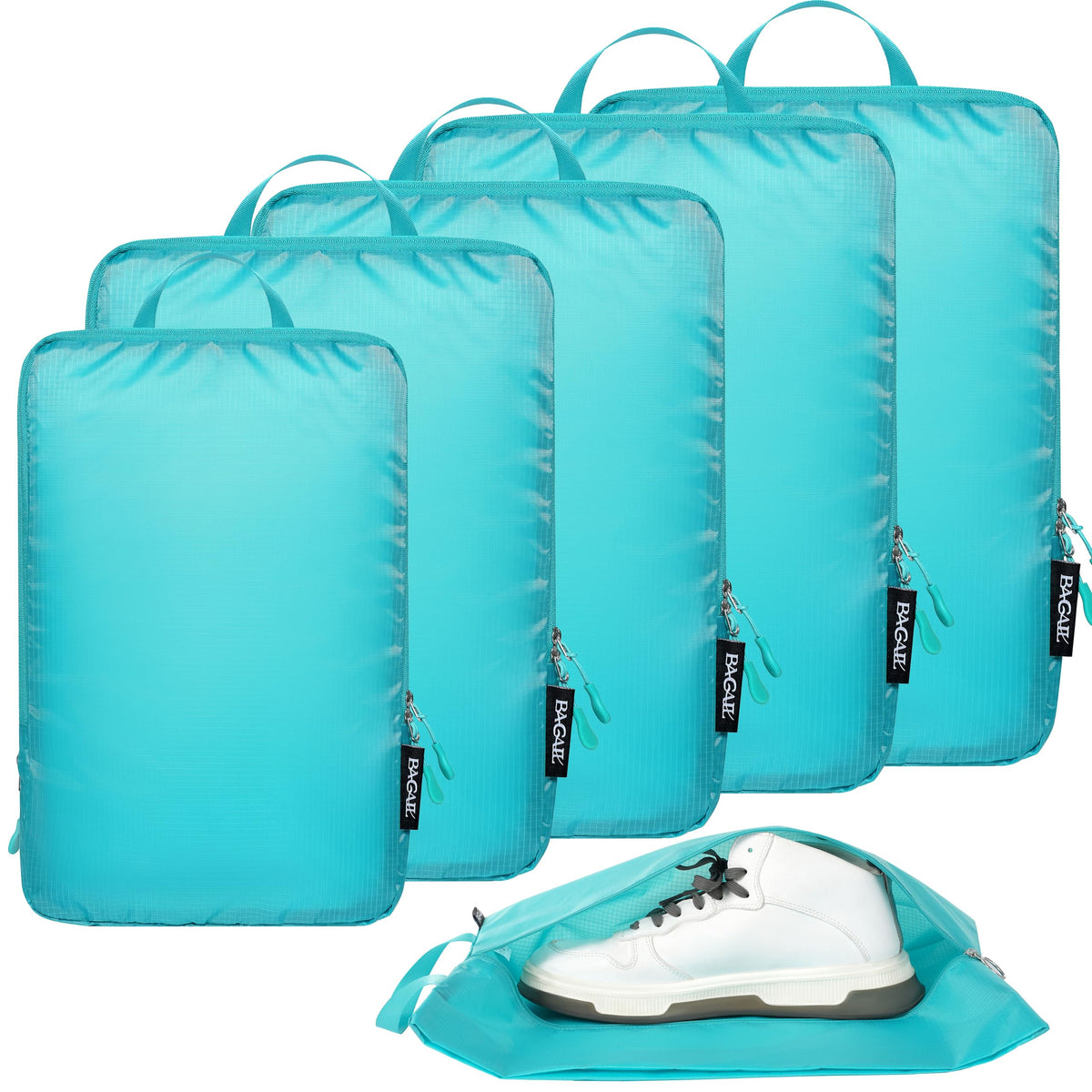 BAGAIL 6 Set Ultralight Compression Packing Cubes Packing Organizer for Travel Accessories Luggage Suitcase Backpack